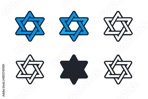 Star of David Icons with Glowing Effect