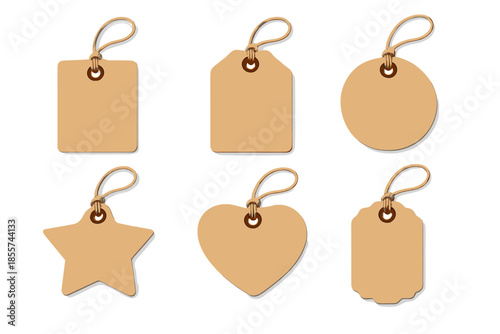 Collection of Blank Tags in Various Shapes and Colors