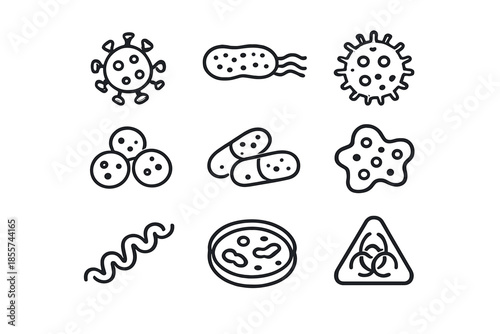 Microorganism and Virus Icons Collection