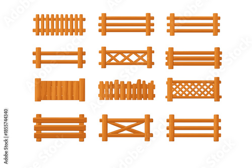 Collection of Wooden Fences and Barriers