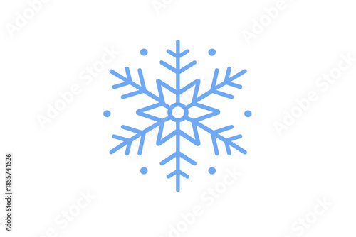 Glowing Blue Snowflake Icon on Gray Background