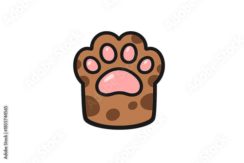 Cute cartoon paw print with spots