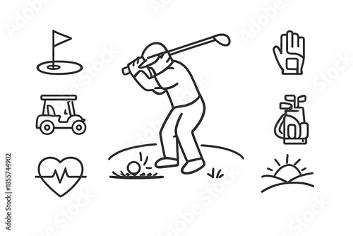 Golf Icons Montage