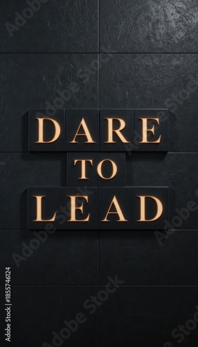 Inspirational Text Artwork Encouraging Leadership and Courageous Action
