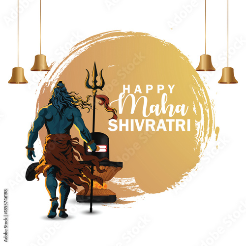 Vector illustration of happy maha shivratri celebration background
