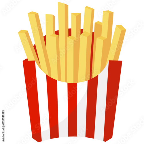 French fries. Fast food. Isolated on white background. Junk street food. Vector hand drawn illustration in retro vintage style.