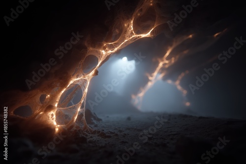 Mycelial Network. Organic Complex Biologic Mycelium. Abstract Network Structure.