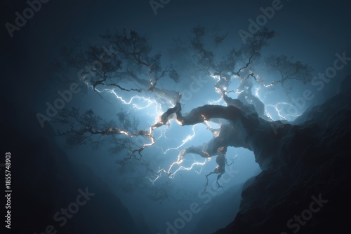 Mycelial Network. Organic Complex Biologic Mycelium. Abstract Network Structure.