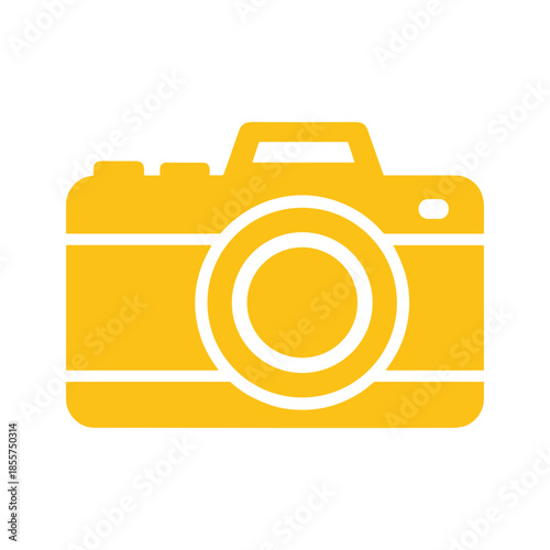 Yellow Camera Icon Illustration