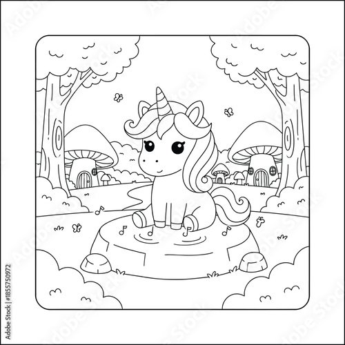 mermaid coloring page line art vector	