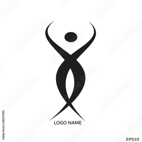Abstract logo representing a woman, vector illustration