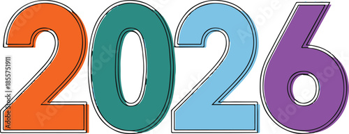 2026 numeric year bold digits for event poster and banner