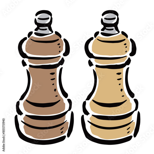 ペッパーミル　手描きイラスト