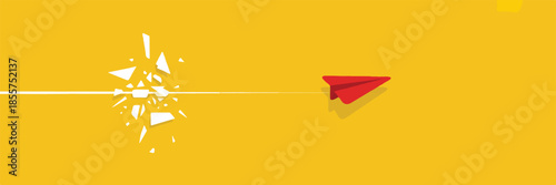 airplane origami plane shattering barrier motion concept vector