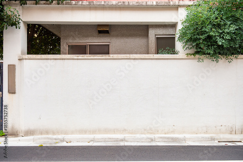 street wall background ,Industrial background, empty grunge urban street with warehouse brick wall