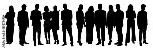 people business silhouette set group