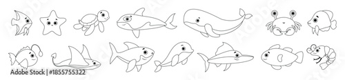 sea animals coloring pages for kids