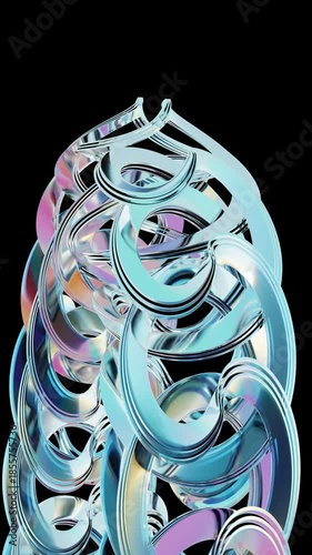 A mesmerizing display of intertwined colorful rings against a black backdrop Abstract 3D Modern. Concept featuring abstract, colorful, rings, 3d, modern.