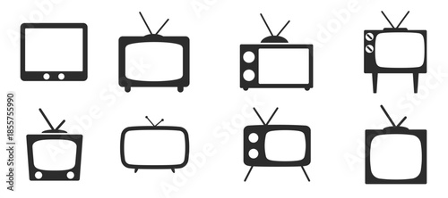 set of isolated icons ona theme tv