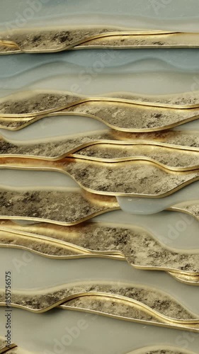 Beautiful abstract design featuring wavy patterns and gold accents Textured Design Artistic Modern. Concept featuring abstract, wavy patterns, gold accents, textured design, artistic.