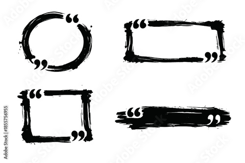 Four grunge quote boxes in different shapes