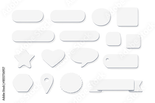 Collection of White UI Elements with Drop Shadows