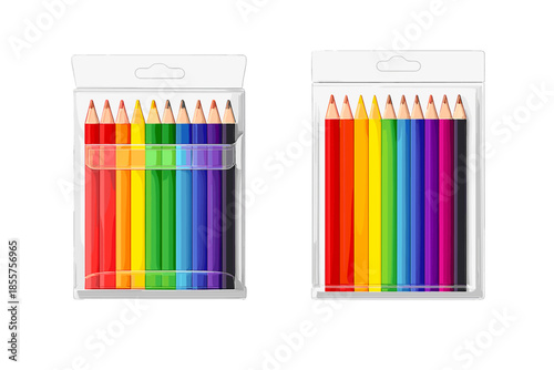 Rainbow colored pencils in packaging