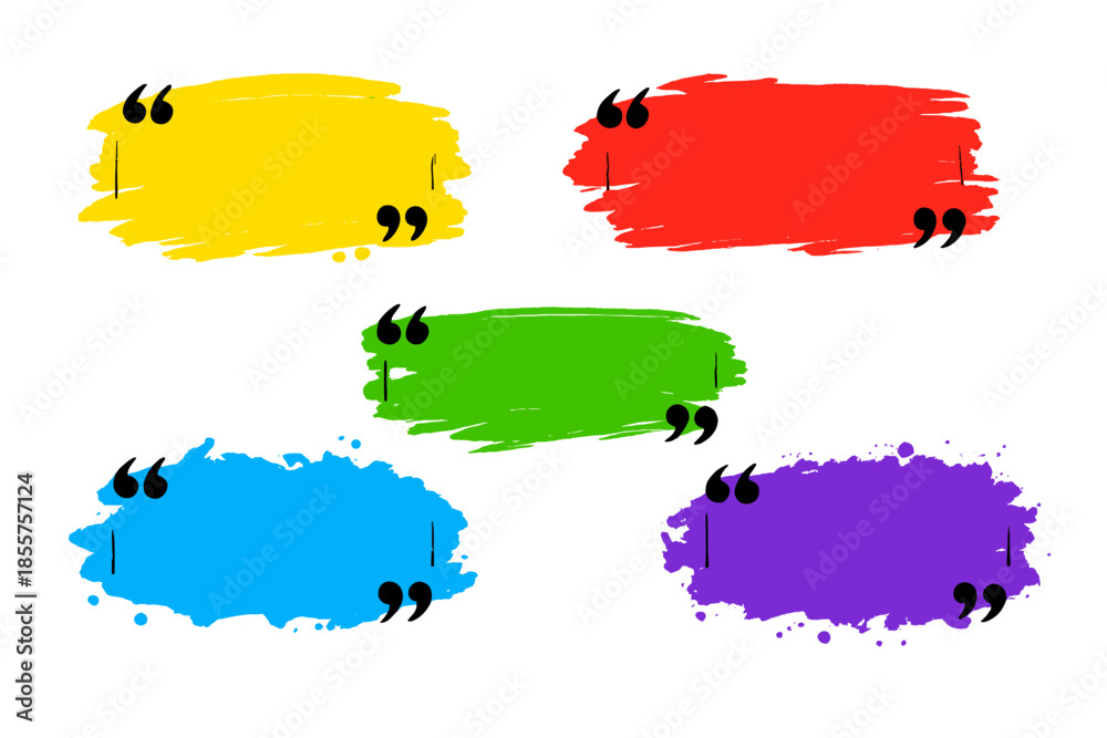 Fototapeta premium Colorful quote boxes with brush strokes