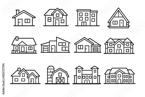 Collection of Diverse House Icons