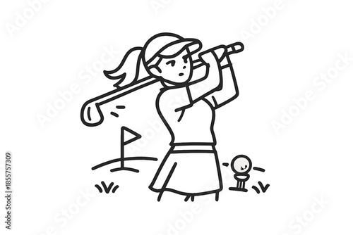 Woman playing golf
