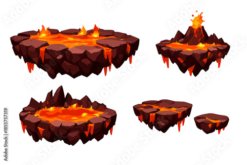 Floating Islands with Lava and Fire