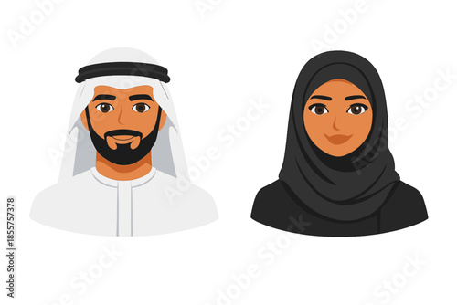 Middle Eastern man and woman couple portrait