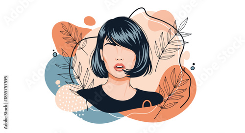 Sad blue monster character wearing a purple skirt running and crying after a lost blue balloon floating away in the air.