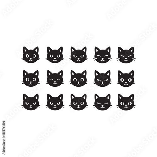 cat vector icons  set
