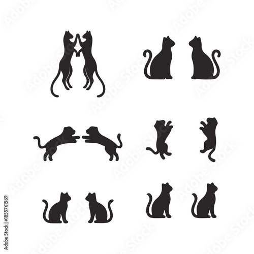 cat vector icons  set