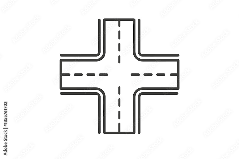 Fototapeta premium Crossroad intersection from above