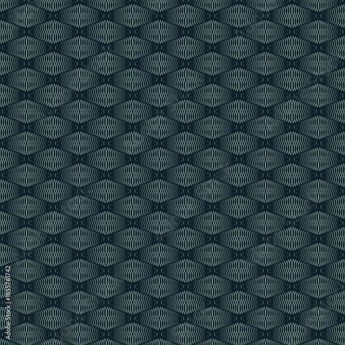 Textured Oval Weave Seamless Pattern in Deep Teal