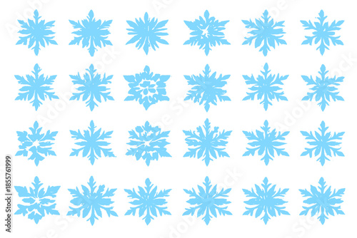 Soft Blue Snowflakes Pattern Background