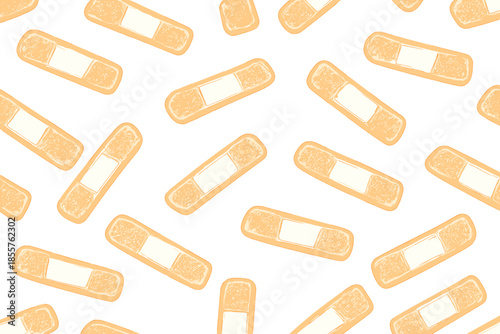 Scattered Band-Aid Pattern on Orange Background