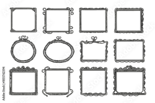 Collection of decorative antique picture frames