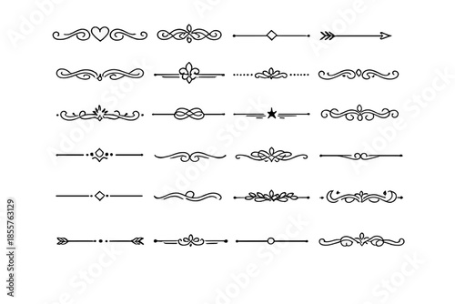 Collection of decorative ornamental dividers and borders