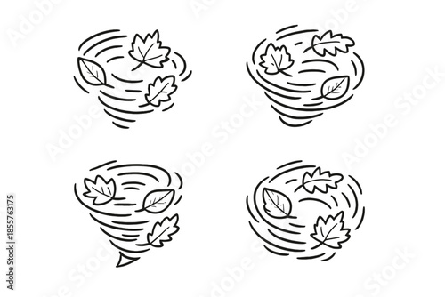 Falling leaves in wind