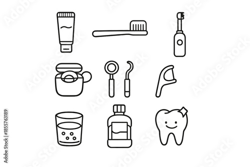 Dental Hygiene Icons Set