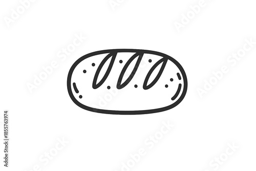 Hand drawn bread loaf line icon