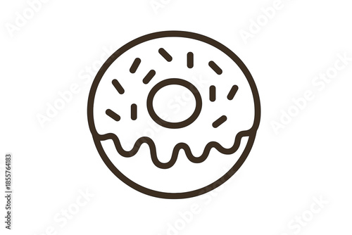 Donut with Sprinkles Icon Sticker