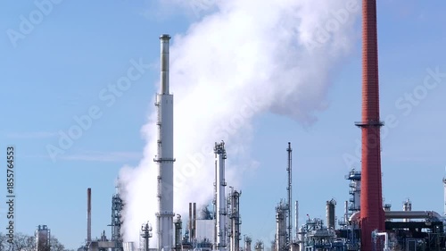 Weisser Dunst, Rauch aus einer Raffinerie, Industrieanlage, Ingolstadt, Bayern, Deutschland, Europa