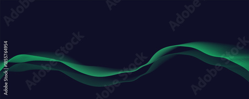 Elegant Blue and Green Line Wave Design with Fluid Dynamics, Perfect for High-Tech Backgrounds, Futuristic Digital Artwork, and Contemporary Graphic Design Projects