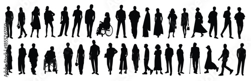 silhouettes of people in various poses