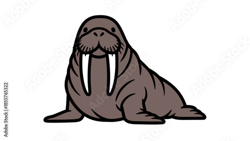 Illustration of a Walrus with Tusks.