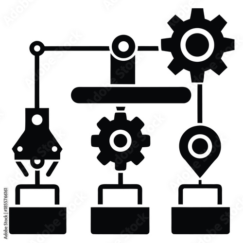automation process vector illustrator icon on white background